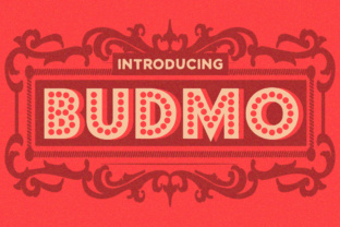 Budmo Font: Vintage Marquee Style for Web Headers